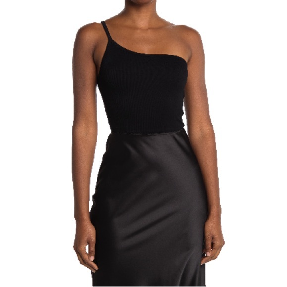 BDG Urban Outfitters BDG One Shoulder Tank Top in Black (M) - Picture 9 of 9